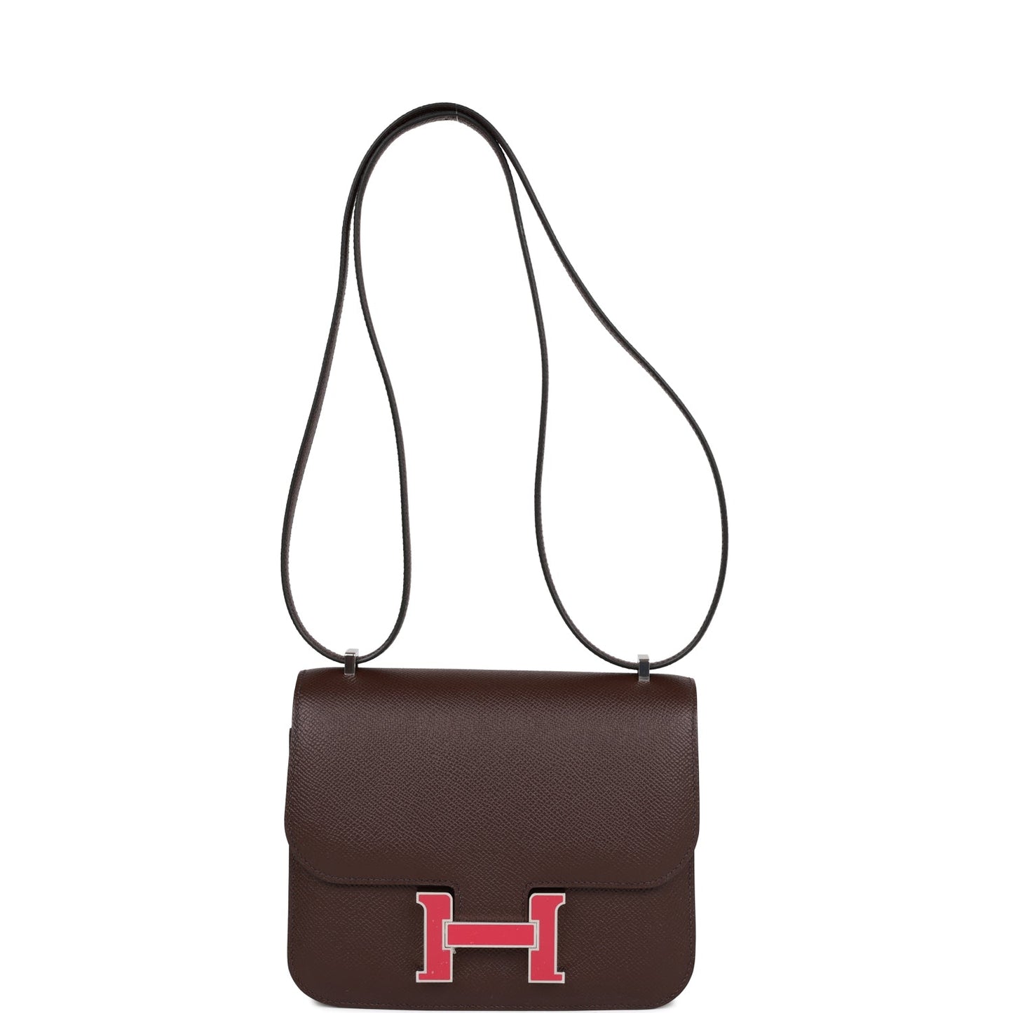 H Constance 18 Rouge Sellier Epsom Palladium Hardware