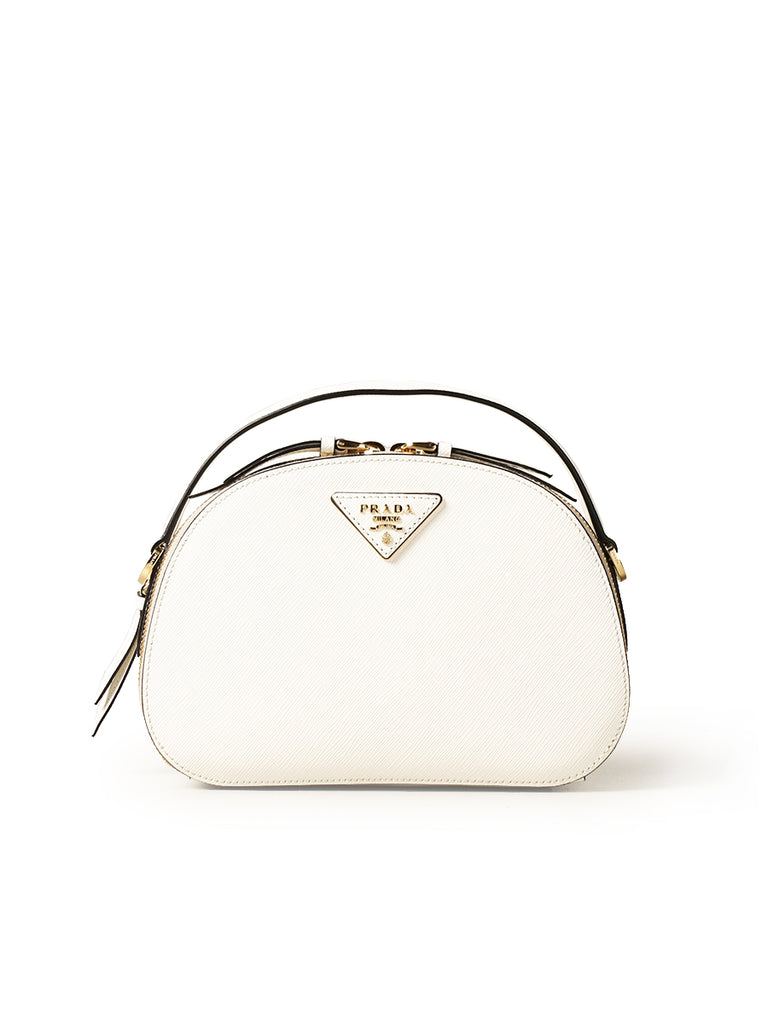PP Saffiano Leather Odette Bag in White