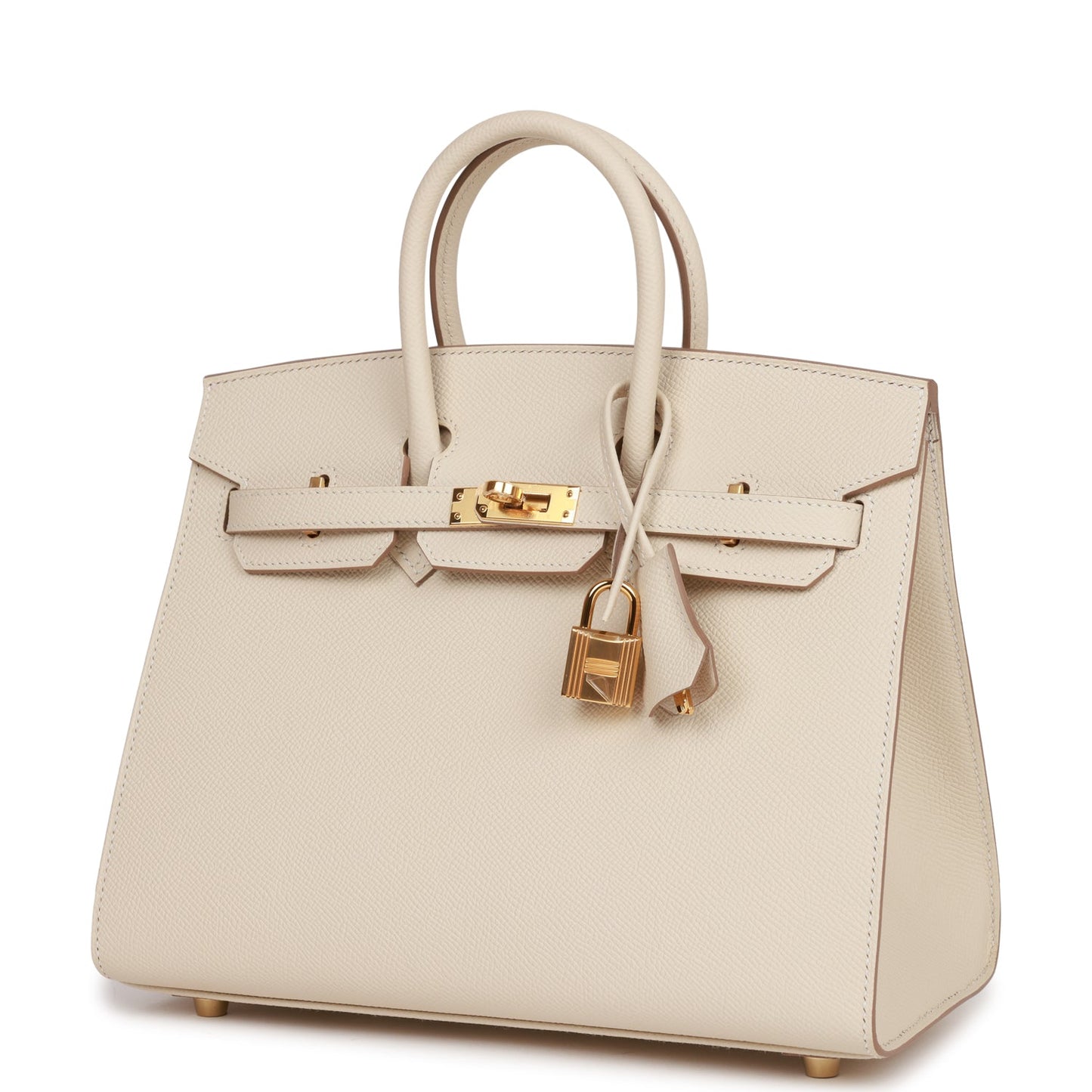 H Birkin Sellier 25 Craie Epsom Gold Hardware