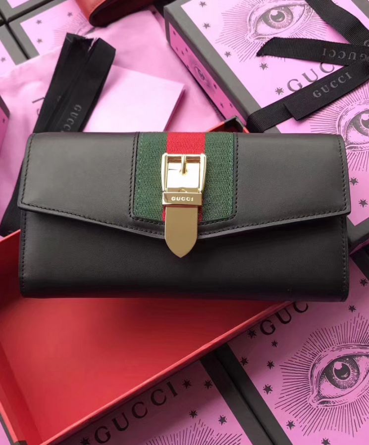 GG Sylvie leather continental wallet 476084