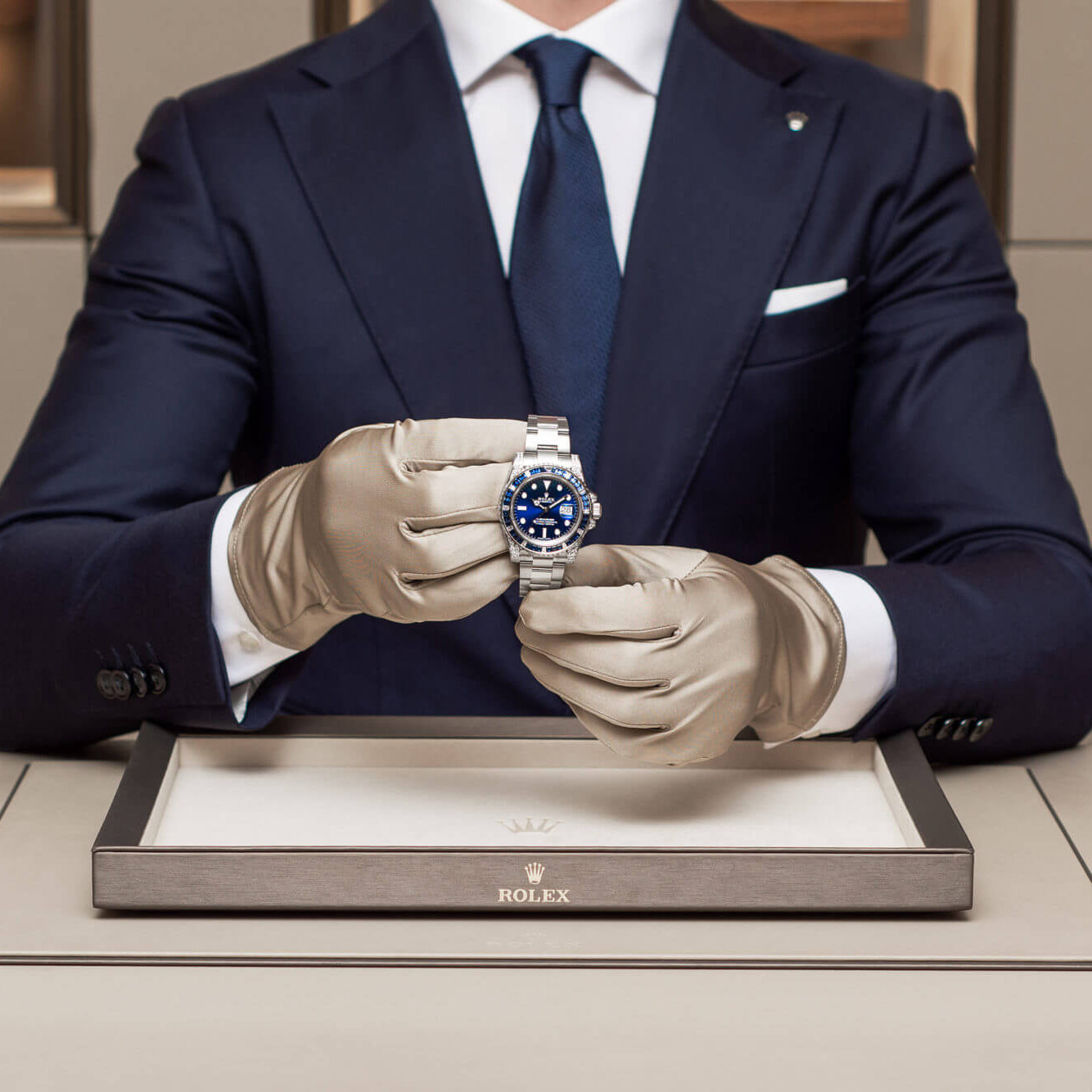 Rlx Submariner Date 116659 SABR 18K White Gold Diamonds Sapphires UNWORN