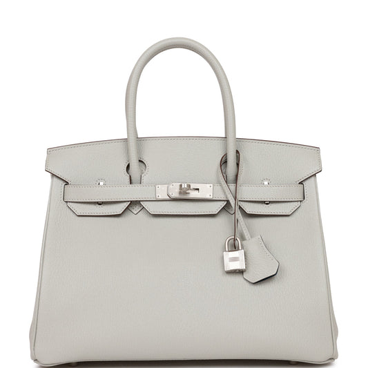 H Special Order (HSS) Birkin 30 Gris Perle Verso Chevre Brushed Palladium Hardware