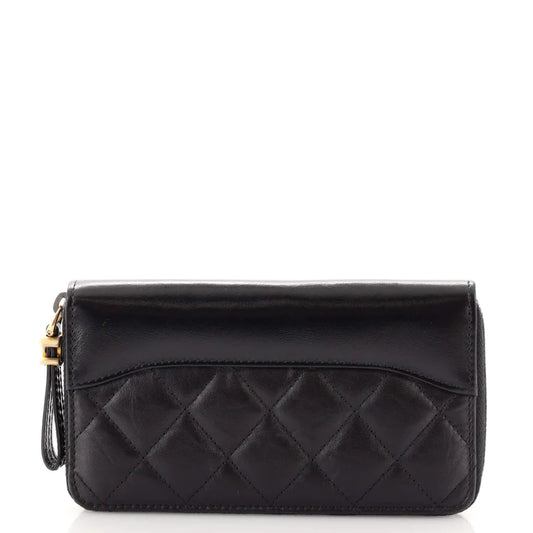 CC Gabrielle Zip Around Wallet Quilted Aged Calfskin Small