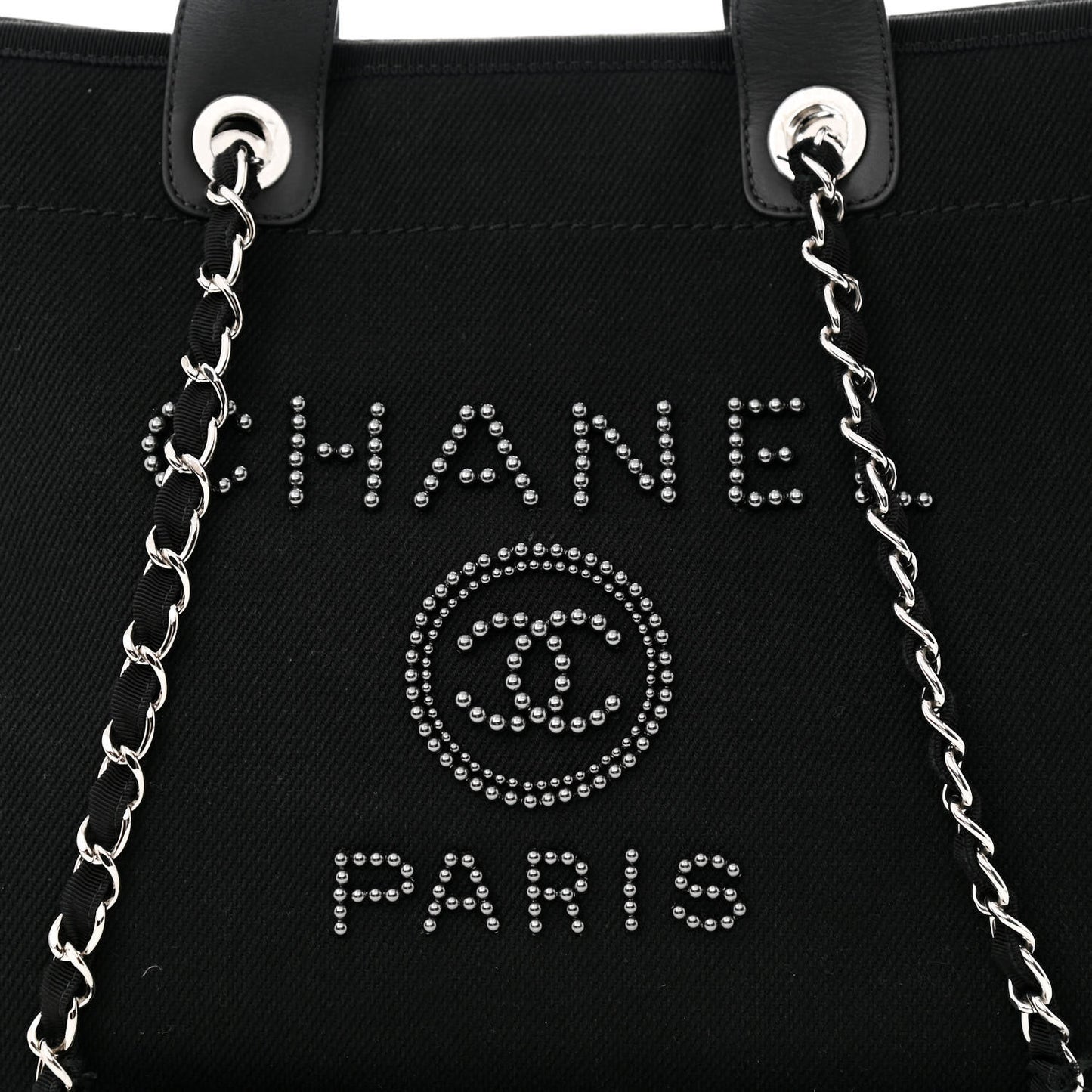 cc Canvas Pearl Medium Deauville Tote Black