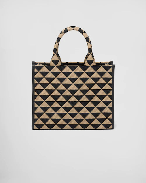 PP Small Symbole embroidered fabric handbag
