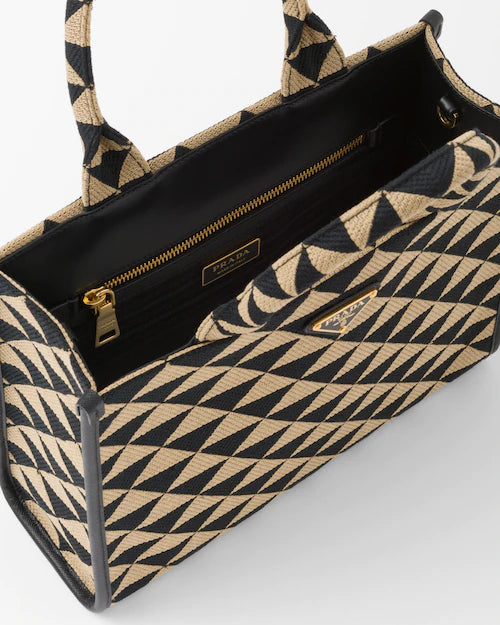 PP Small Symbole embroidered fabric handbag