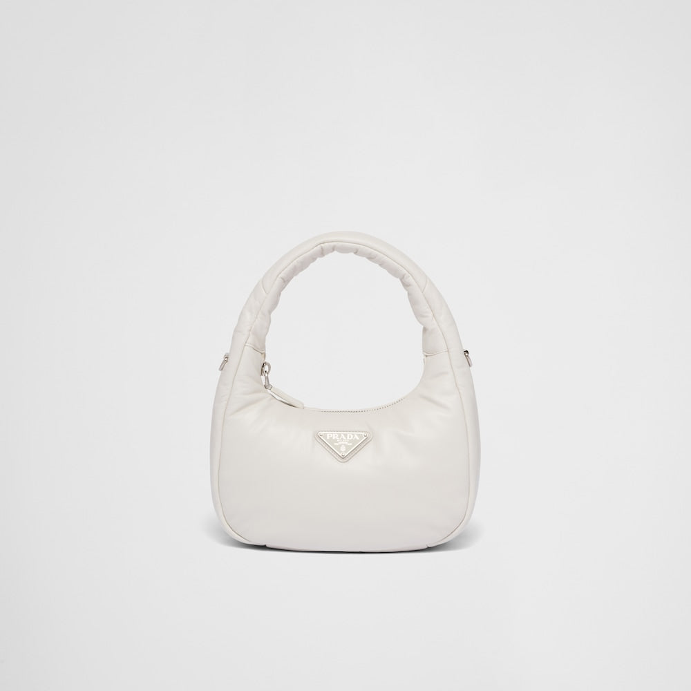 PP Soft padded nappa leather mini-bag - White