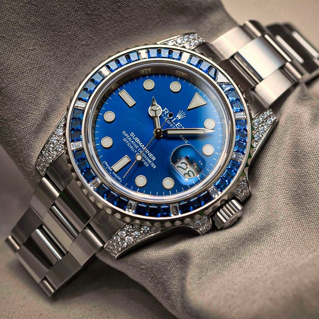 Rlx Submariner Date 116659 SABR 18K White Gold Diamonds Sapphires UNWORN