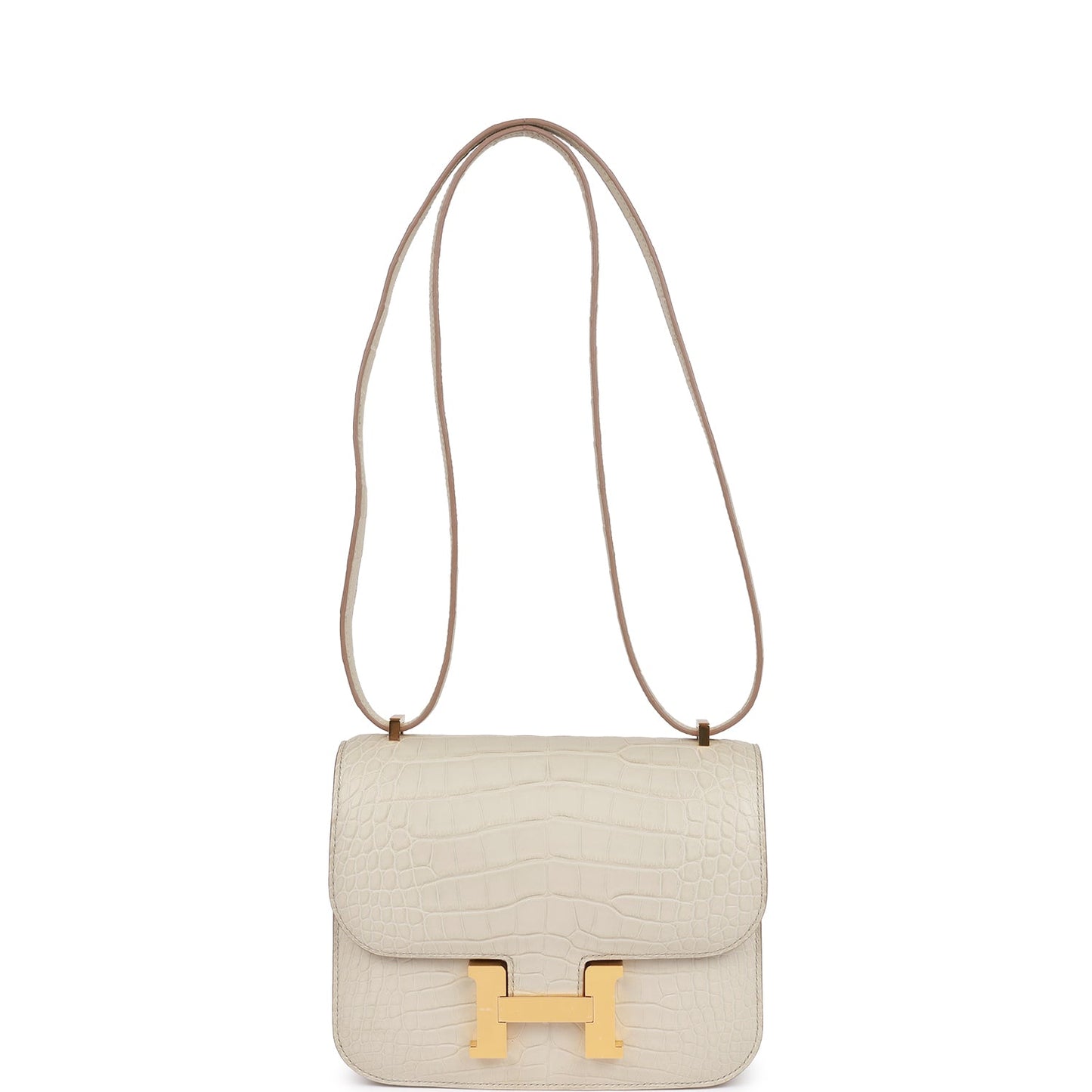 H Constance 18 Beton Matte Alligator Gold Hardware