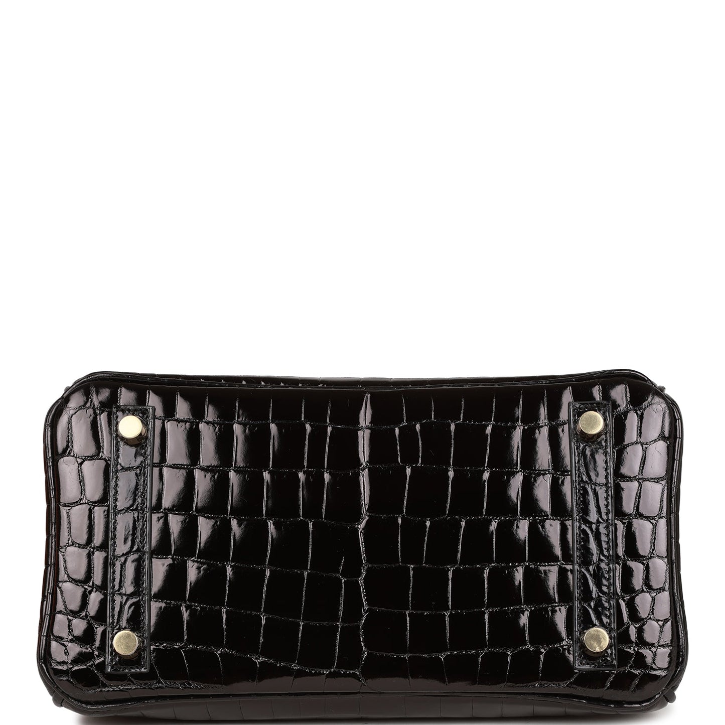 H Birkin 25 Black Shiny Niloticus Crocodile Gold Hardware