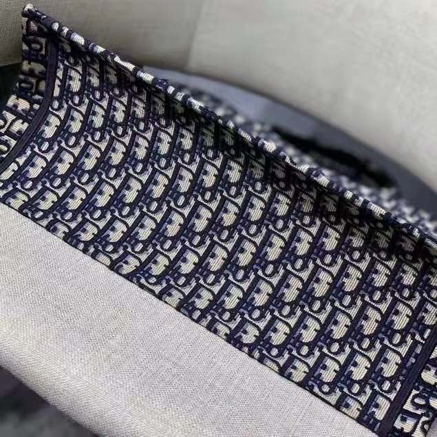 CD Unisex CD Large Book Tote Navy Blue CD Oblique Embroidery