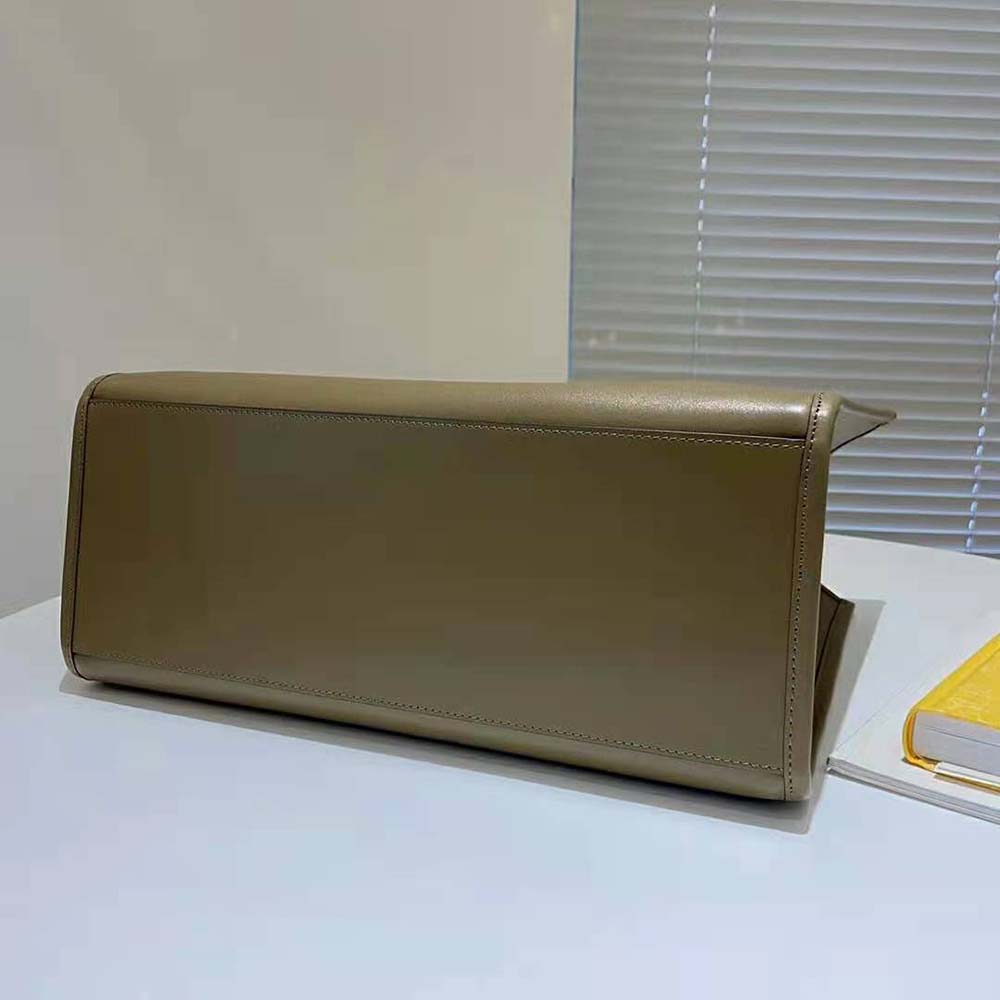 Fd Women Sunshine Medium Gray Leather and Elaphe Shopper