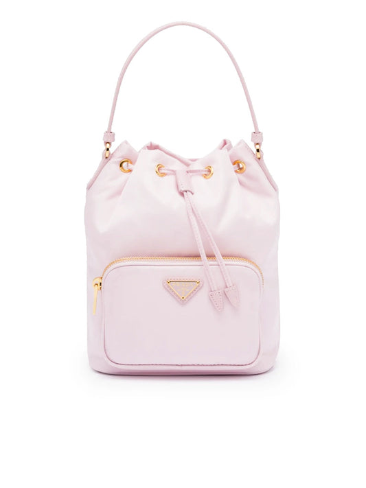 PP Duet Re-Nylon Bucket Shoulder Bag in Alabaster Pink