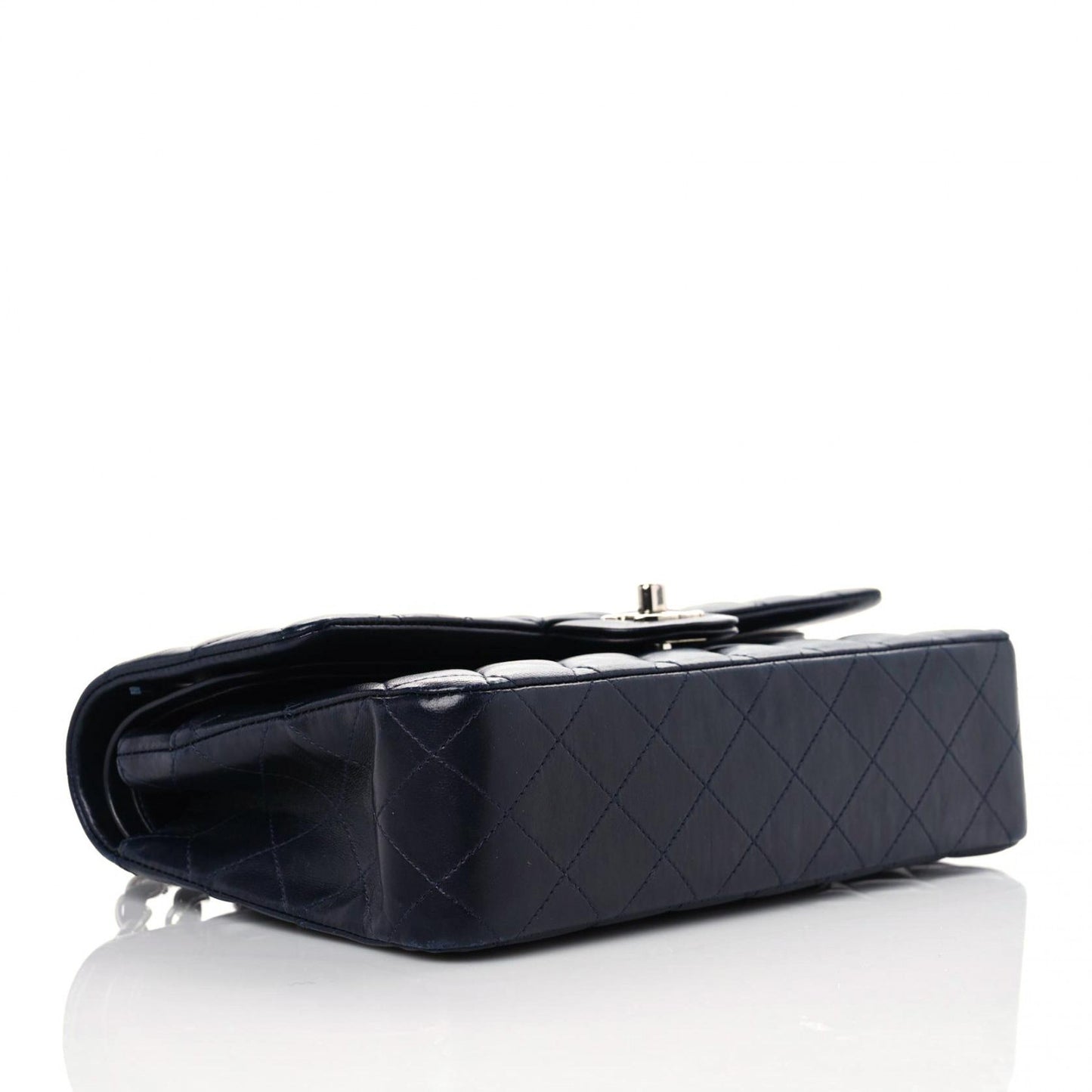 CC CN34 Lambskin Quilted Medium Double Flap in Navy
