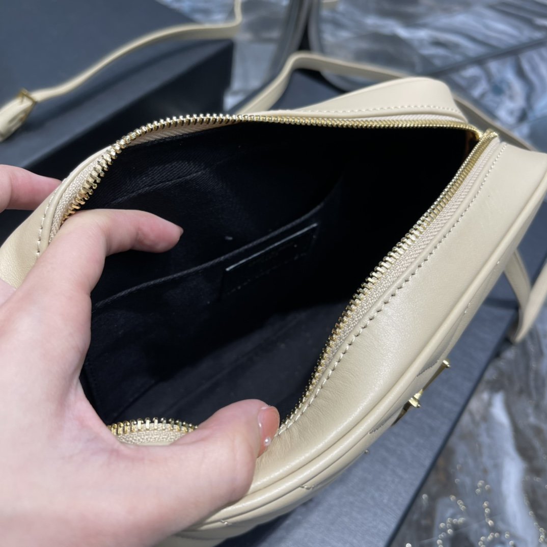 Y Lou Camera Bag Beige With Gold Toned Hardware