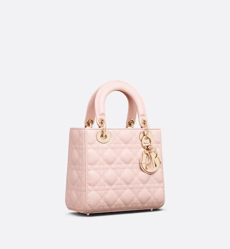 SMALL LADY D MY ABCD BAG Powder Pink Cannage Lambskin