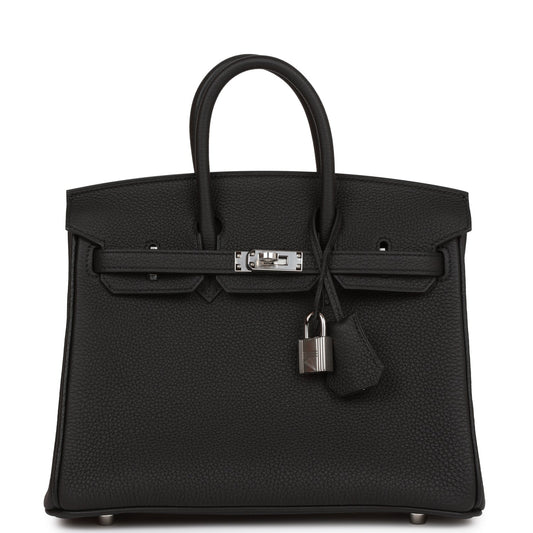 H Birkin 25 Black Togo Palladium Hardware