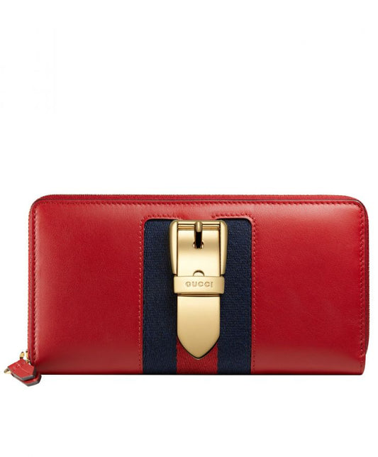 GG Sylvie leather zip around wallet 476083