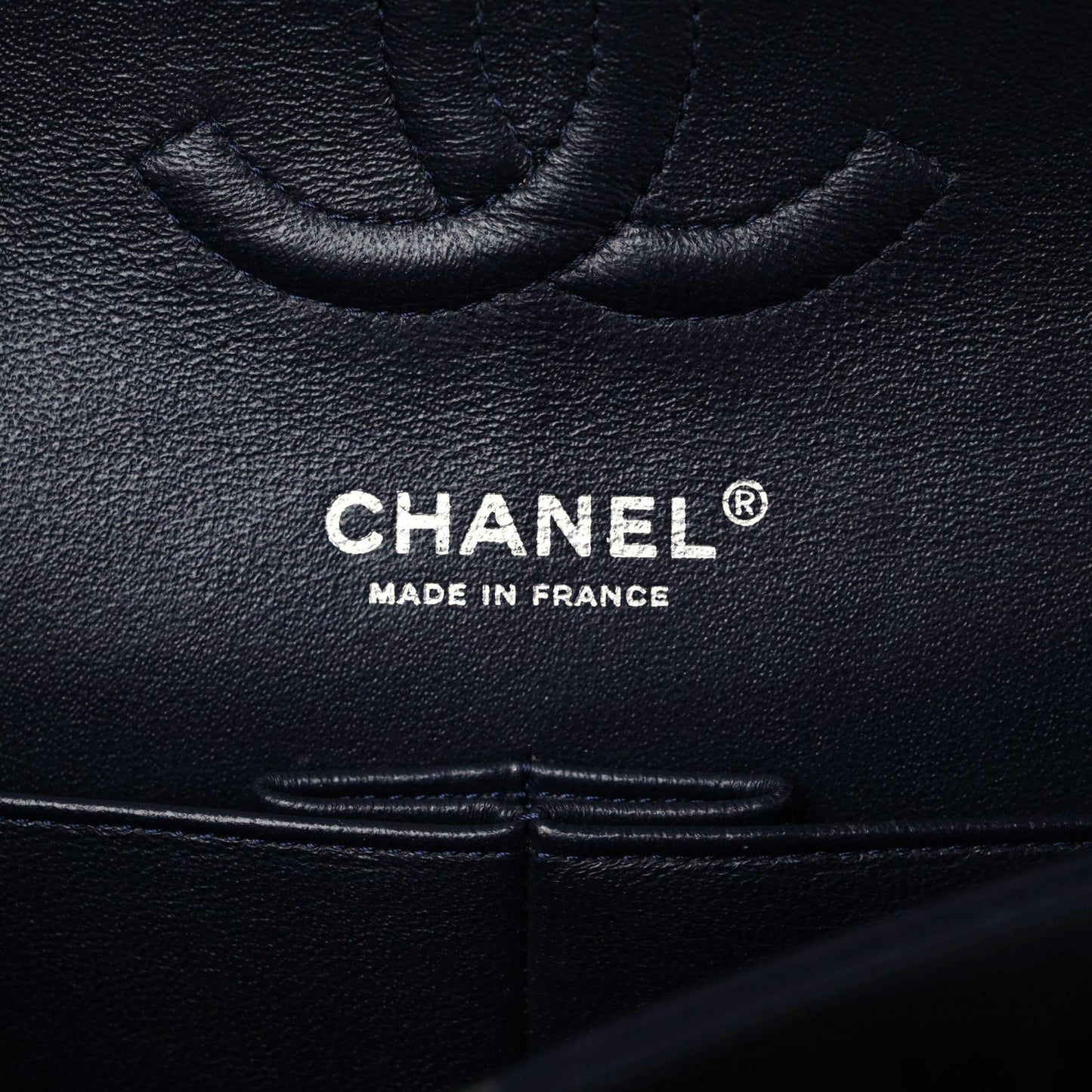 CC CN34 Lambskin Quilted Medium Double Flap in Navy