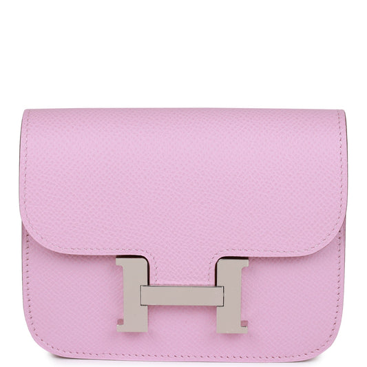 H Constance Slim Wallet Mauve Syestre Epsom Palladium Hardware