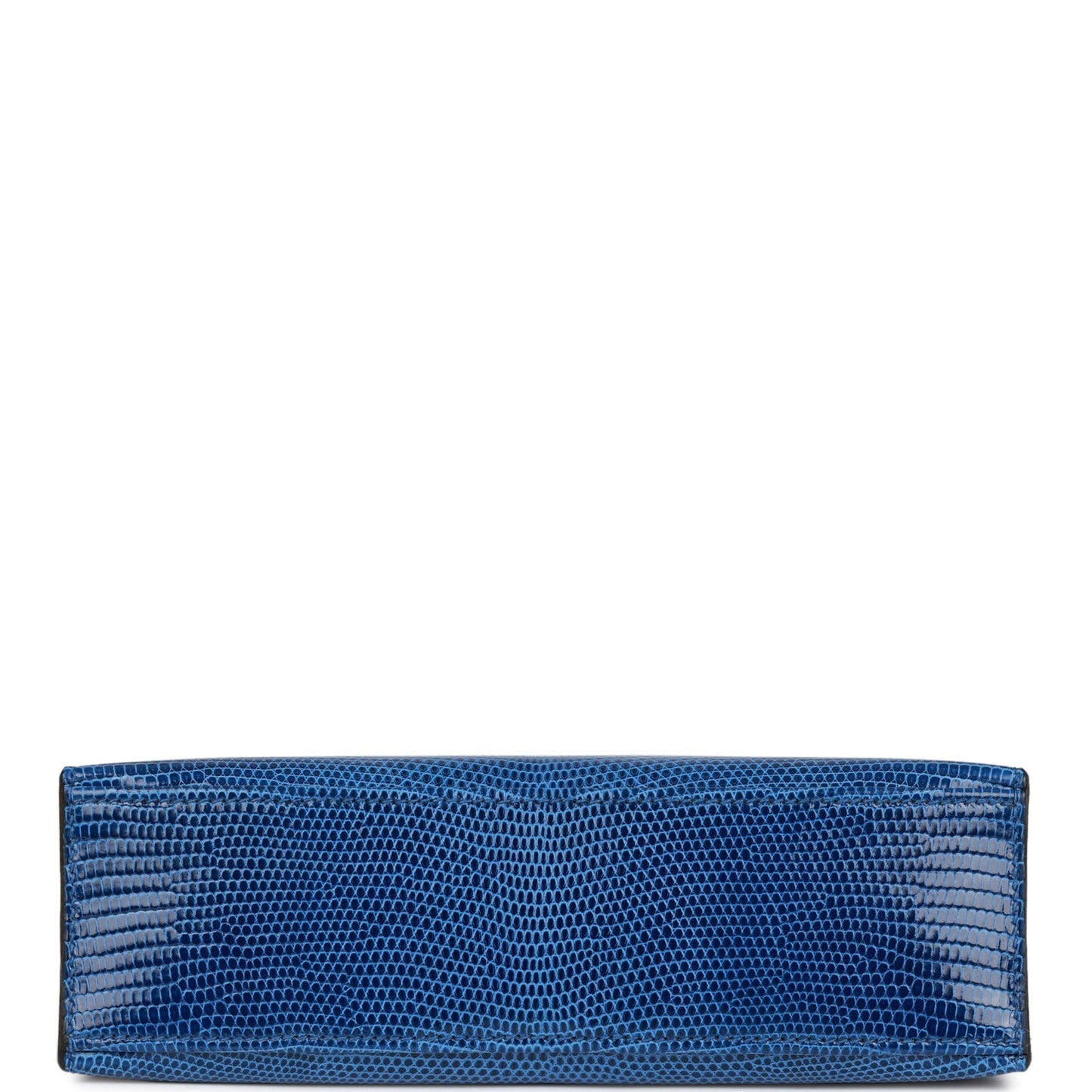 H Kelly Pochette Bleu Saphir Lizard Palladium Hardware