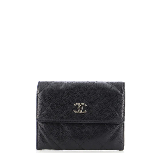 CC Compact Wallet Quilted Caviar