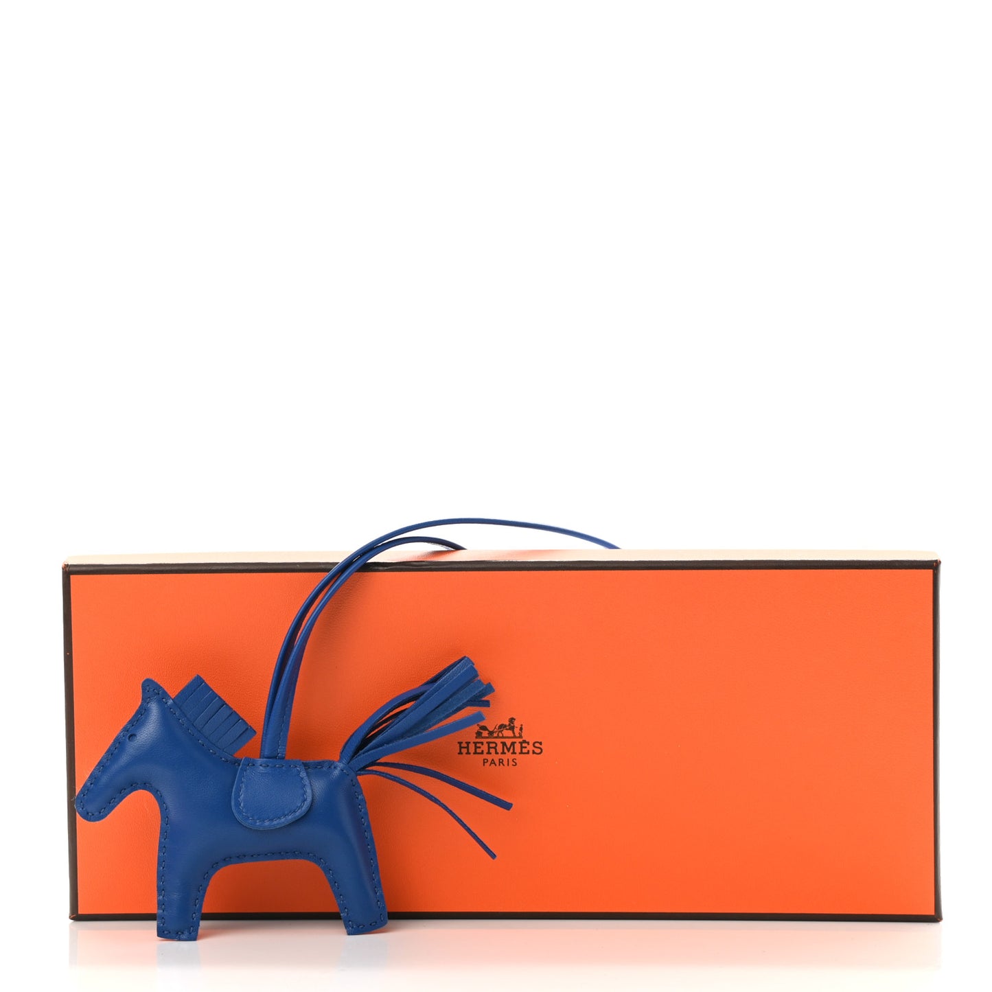 H Milo Lambskin Grigri Rodeo Horse Bag Charm PM Bleu Zanzibar