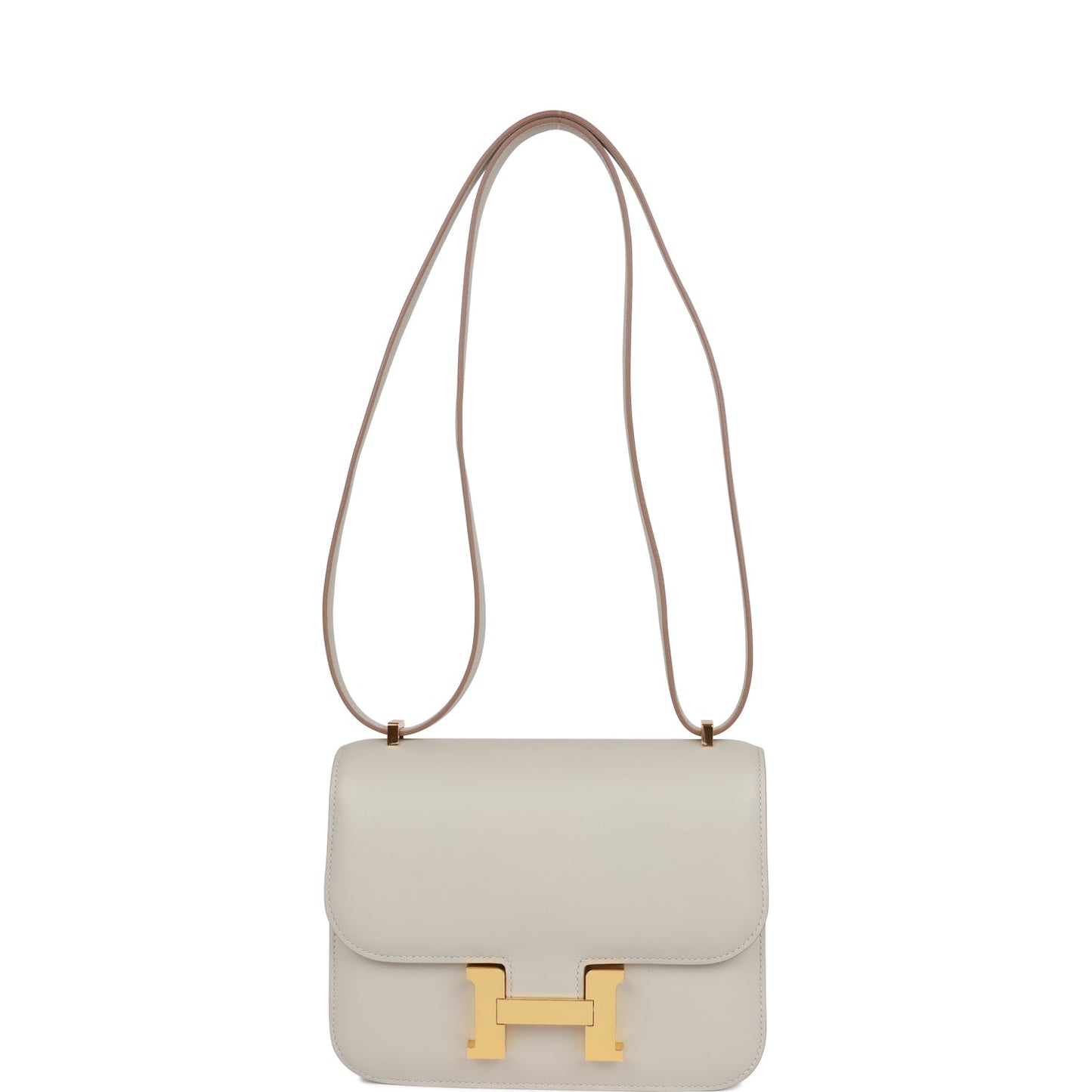 H Constance 18 Gris Perle Swift Gold Hardware
