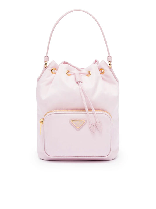 PP Duet Re-Nylon Bucket Shoulder Bag in Alabaster Pink
