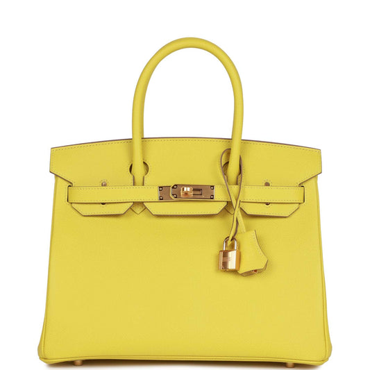 H Birkin 30 Lime Epsom Gold Hardware