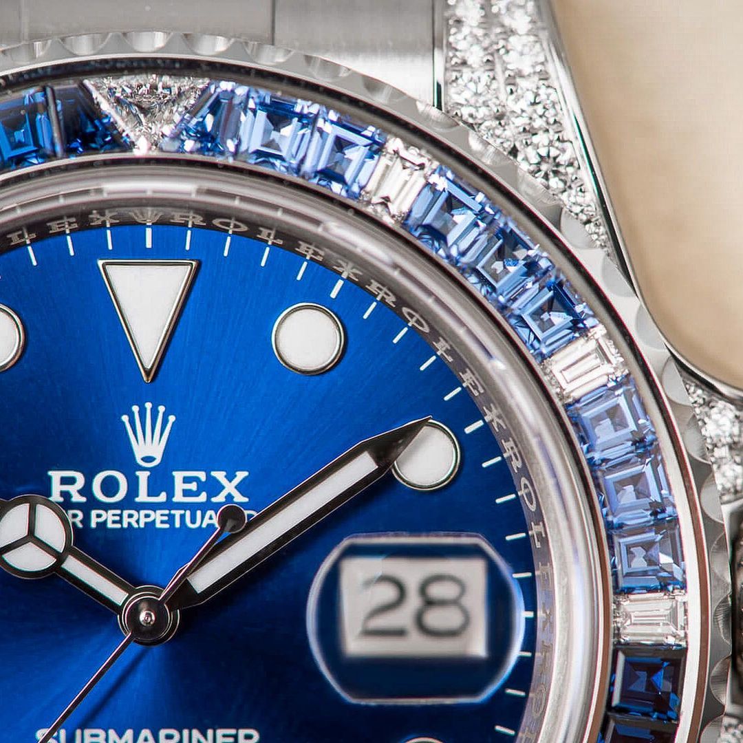 Rlx Submariner Date 116659 SABR 18K White Gold Diamonds Sapphires UNWORN