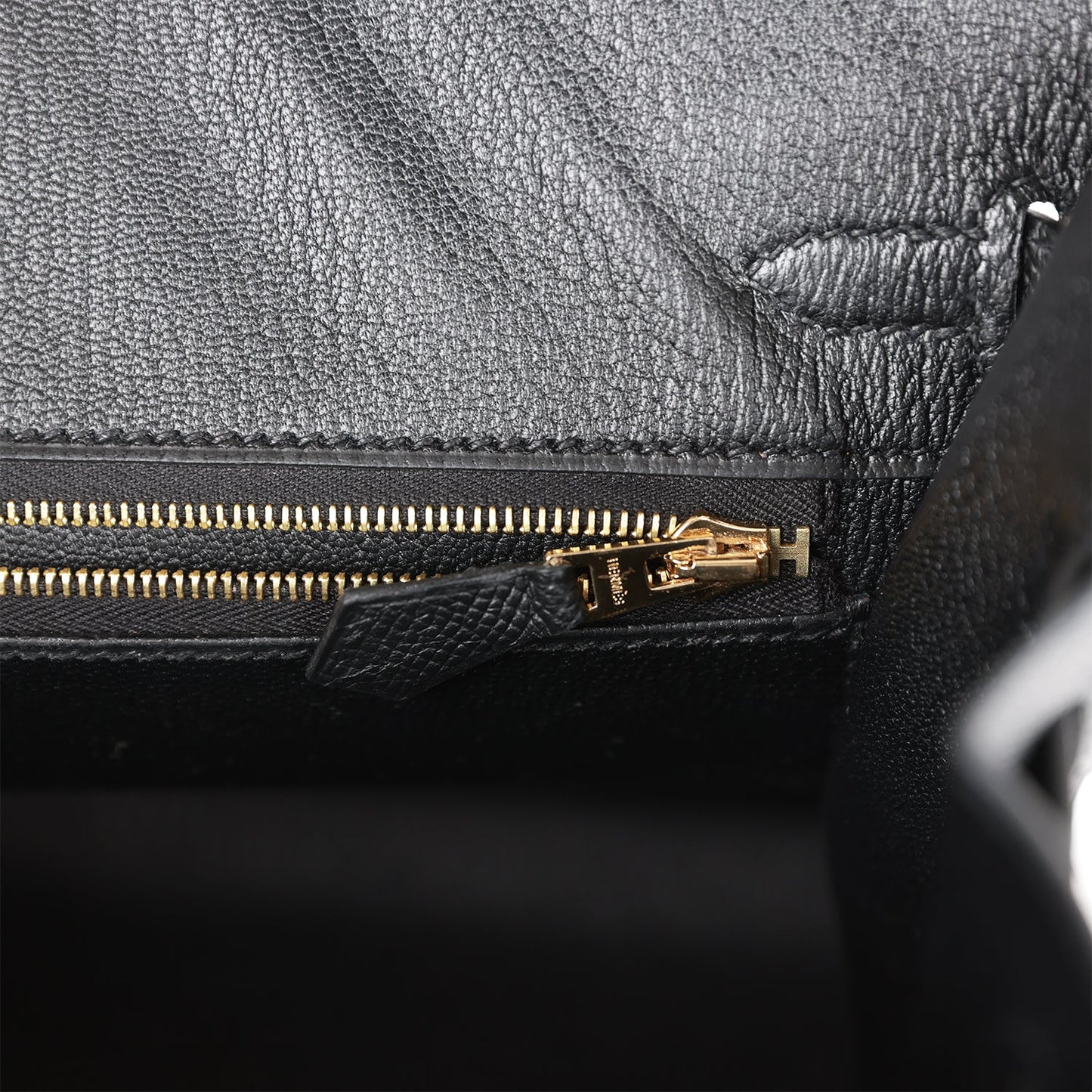 H Birkin Sellier 25 Black Epsom Gold Hardware
