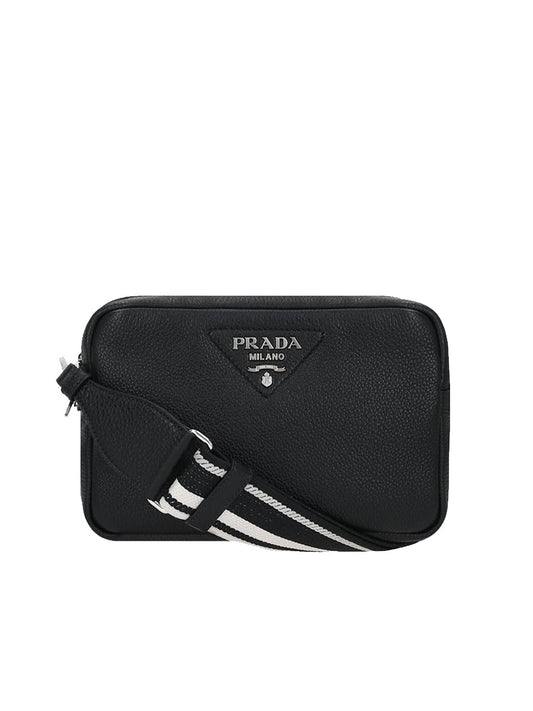 PP Leather Bag with Shoulder Strap in Black