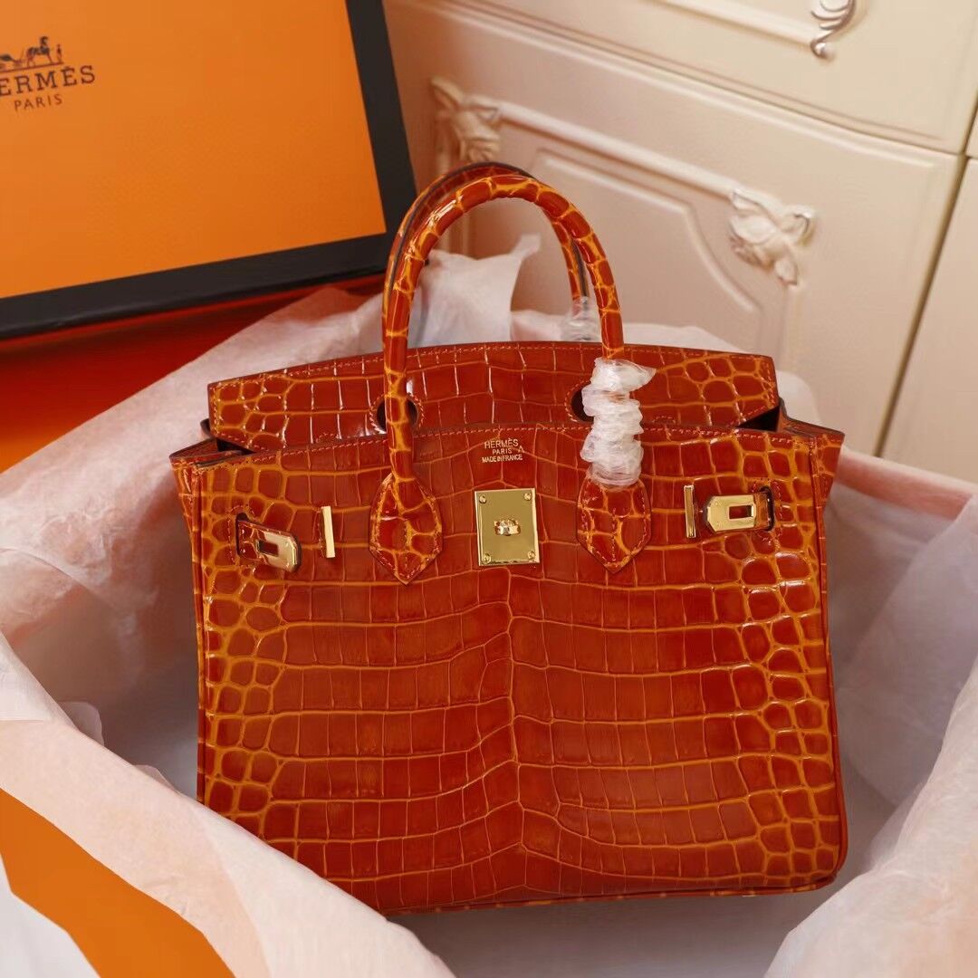 H Birkin 25, 30, 35 Electric Shiny Niloticus Crocodile gold Hardware