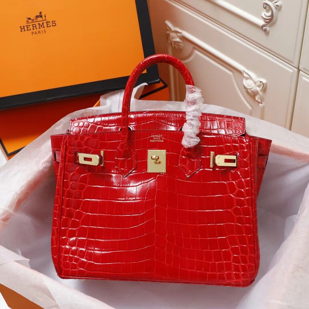 H Birkin 25, 30, 35 Electric Shiny Niloticus Crocodile gold Hardware