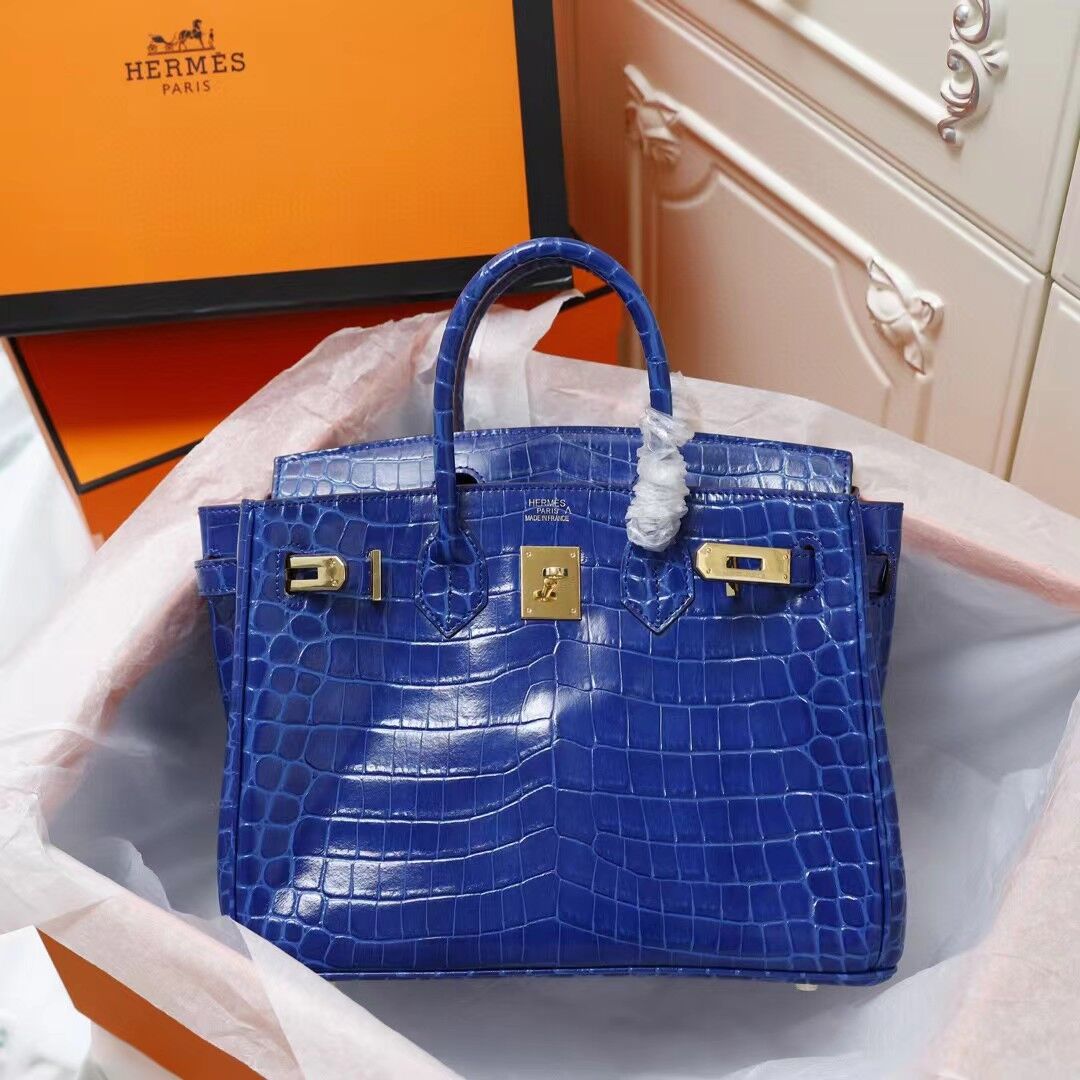H Birkin 25, 30, 35 Electric Shiny Niloticus Crocodile gold Hardware