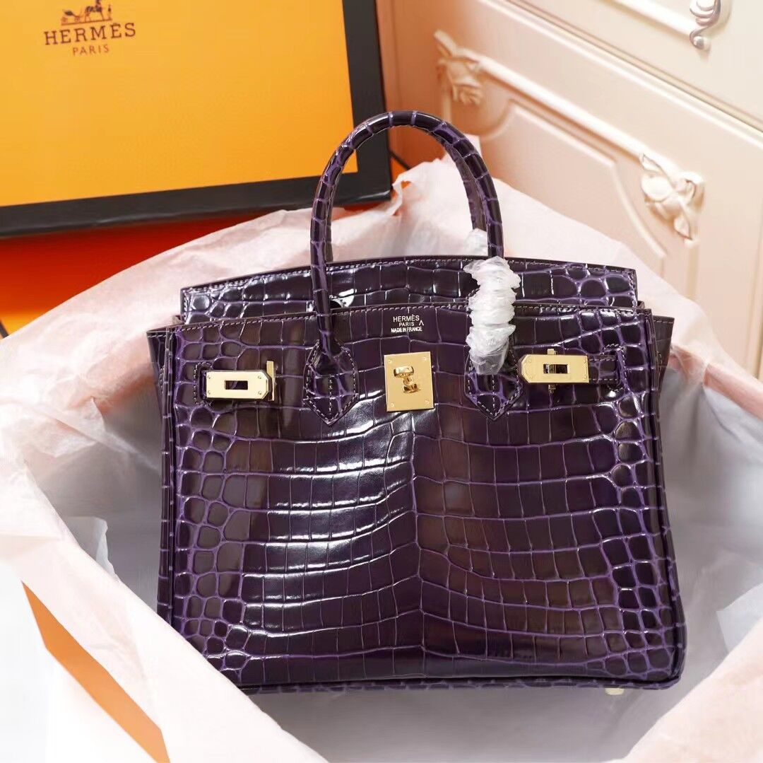 H Birkin 25, 30, 35 Electric Shiny Niloticus Crocodile gold Hardware