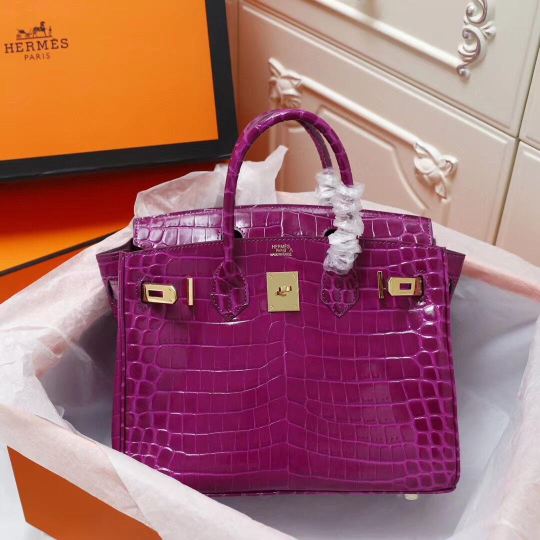 H Birkin 25, 30, 35 Electric Shiny Niloticus Crocodile gold Hardware