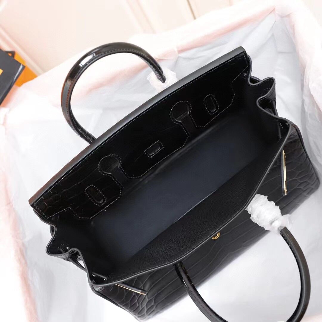 H Birkin 25, 30, 35 Electric Shiny Niloticus Crocodile gold Hardware