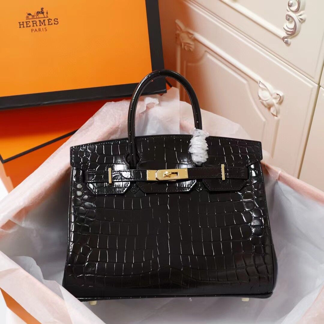 H Birkin 25, 30, 35 Electric Shiny Niloticus Crocodile gold Hardware