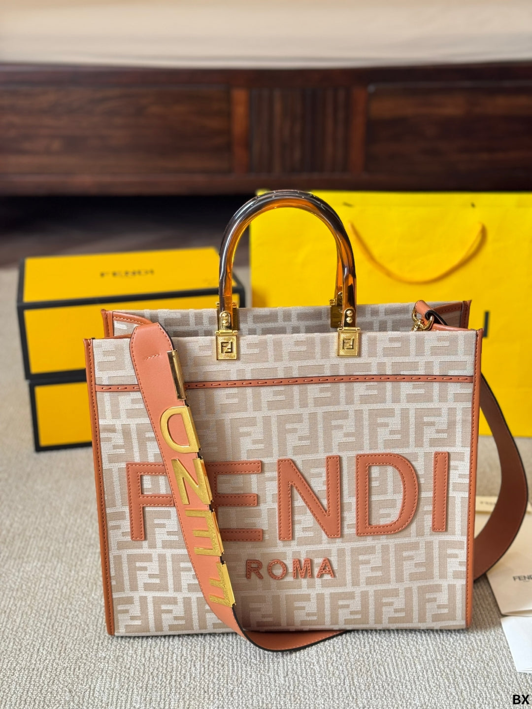 Fen new arrival peekabo tote bag size;35*30 cm