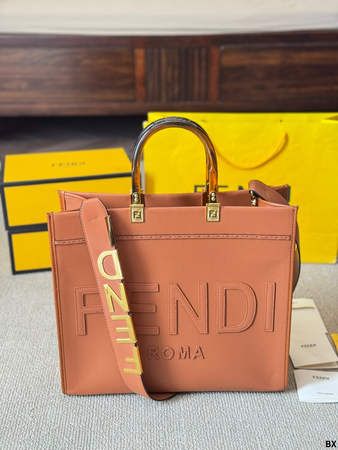 Fen new arrival peekabo tote bag size;35*30 cm