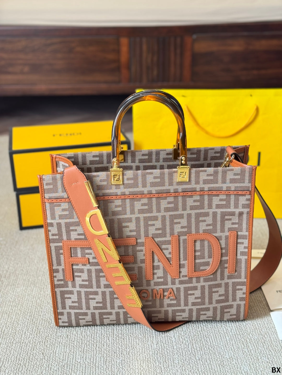 Fen new arrival peekabo tote bag size;35*30 cm