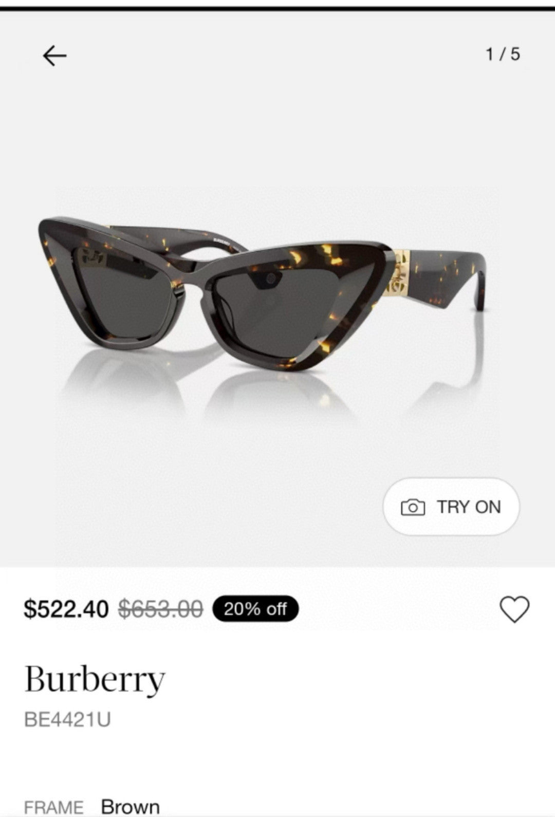 BURBE*RY Eyewear SIZE: 51-18-130