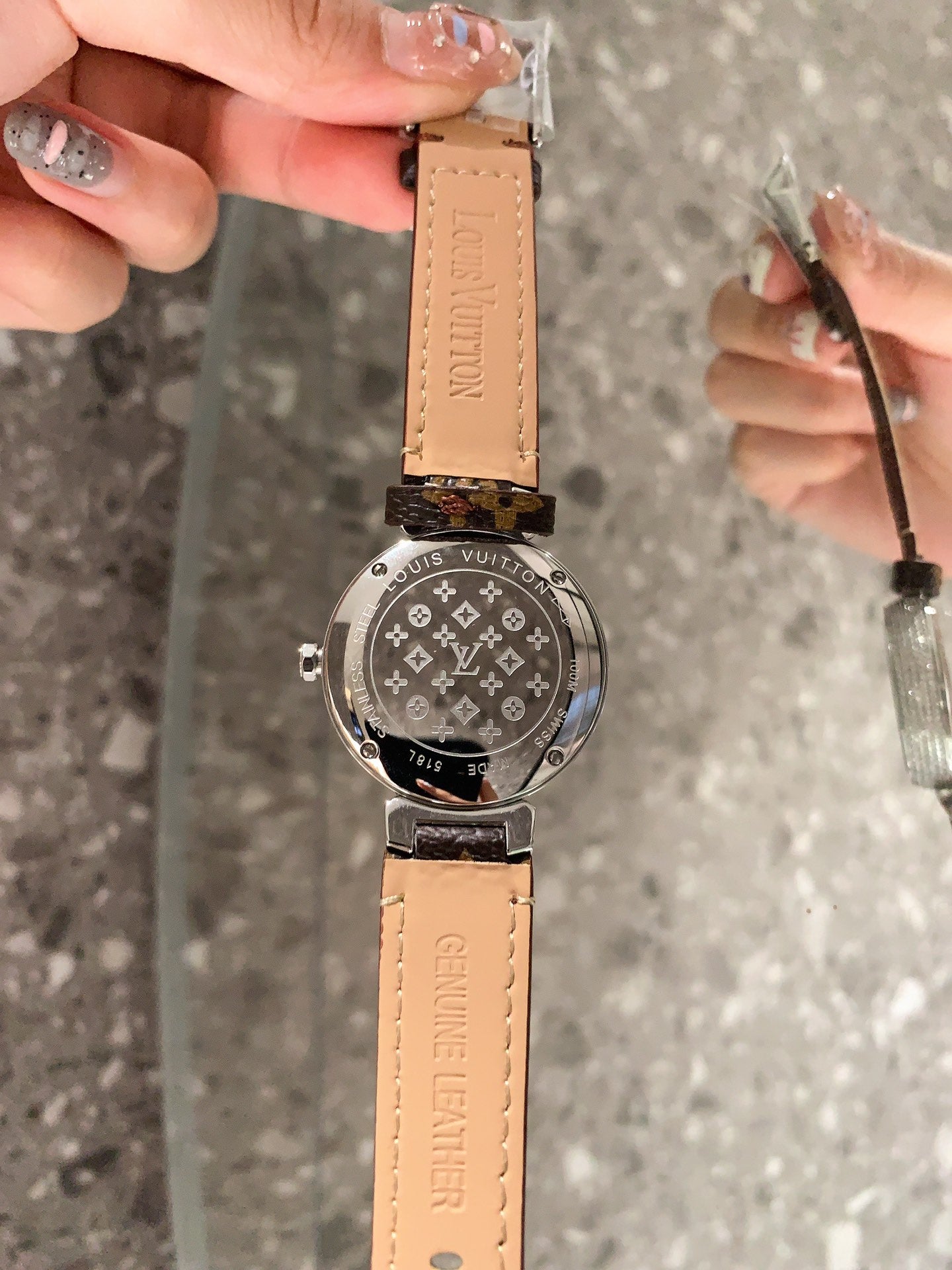 Louis Tambour slim monogran women watch 36mm