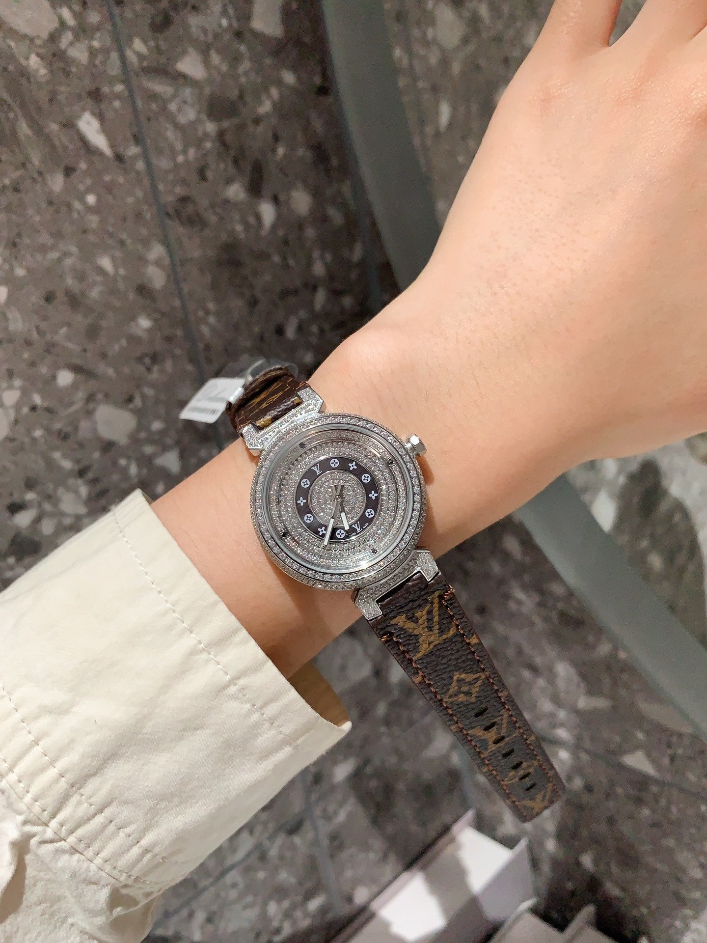 Louis Tambour slim monogran women watch 36mm