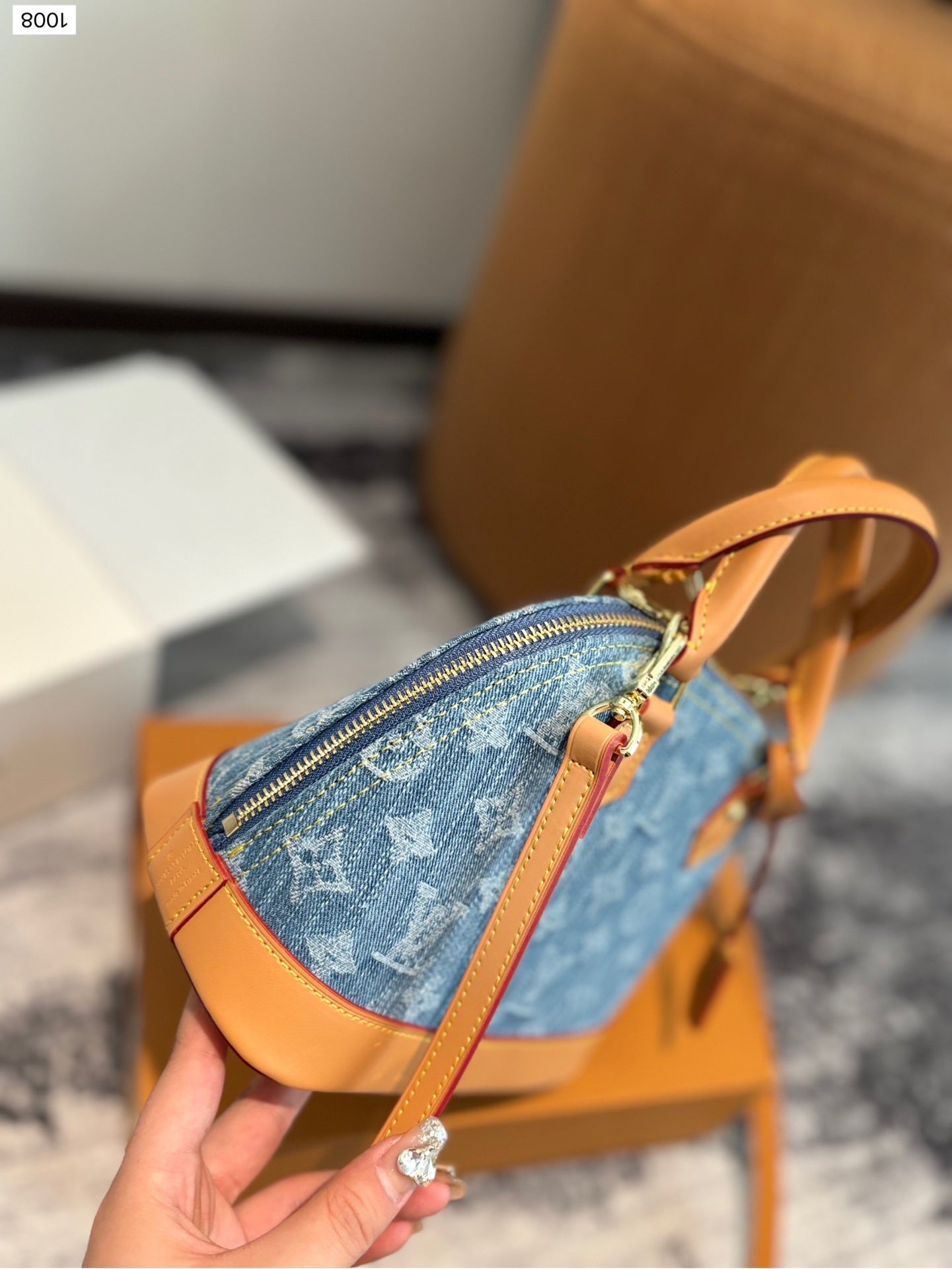 Louis alma bb Retiro denim bag size: 24×18cm