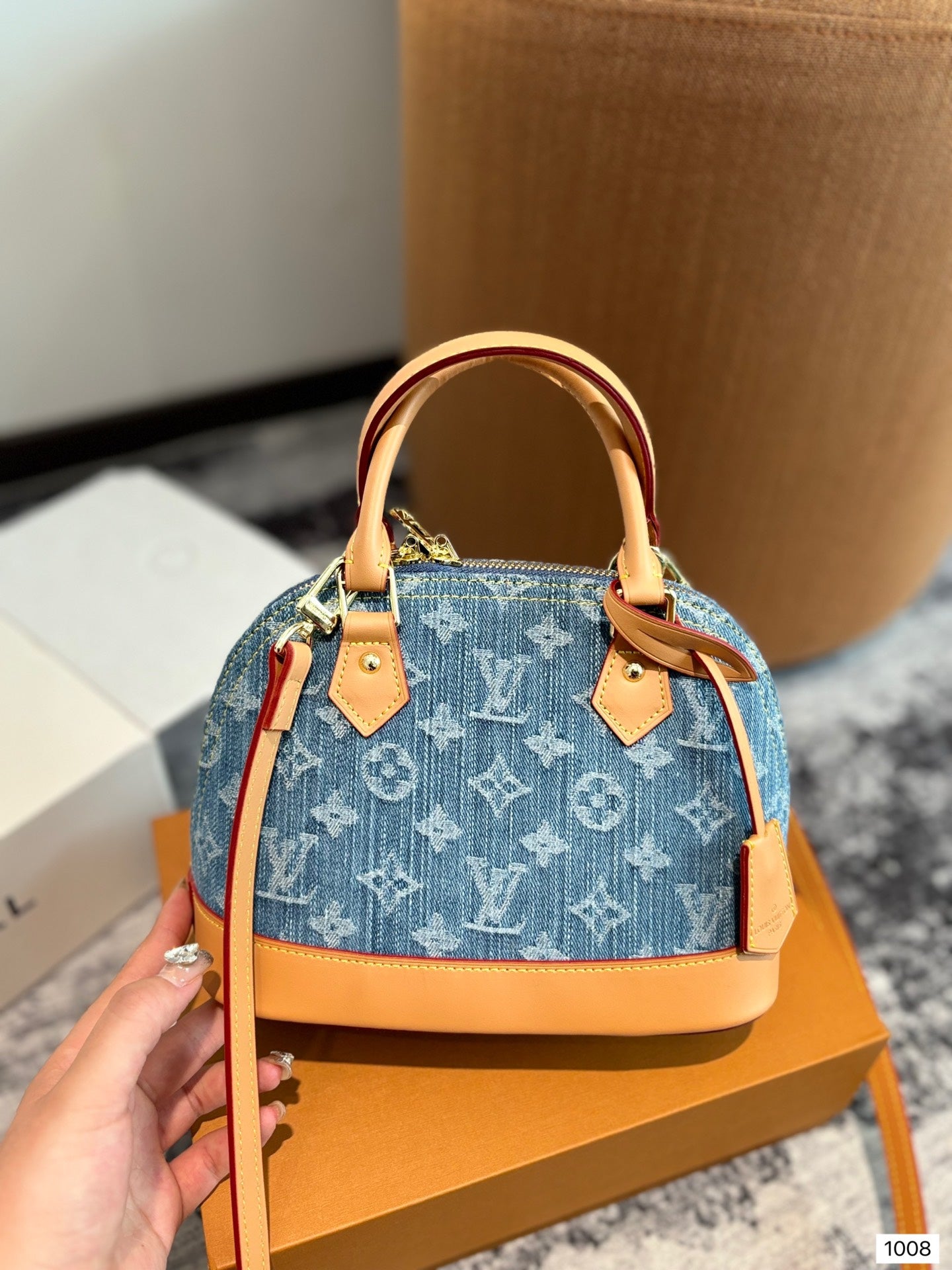 Louis alma bb Retiro denim bag size: 24×18cm