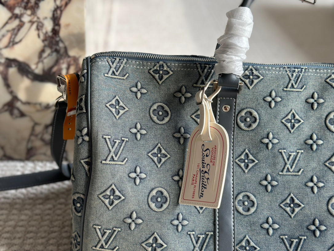 Louis new arrival denim keepall bag size: 50 cm
