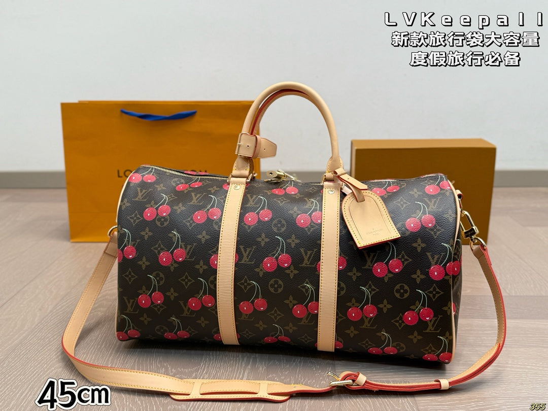 louis new arrival keepall cherry travel bag
